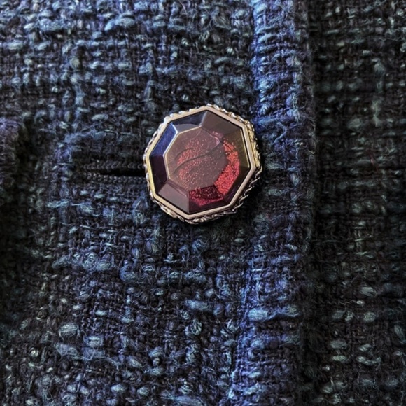 Chanel Tweed Jacket Navy Cotton-Blend - Picture 8 of 8